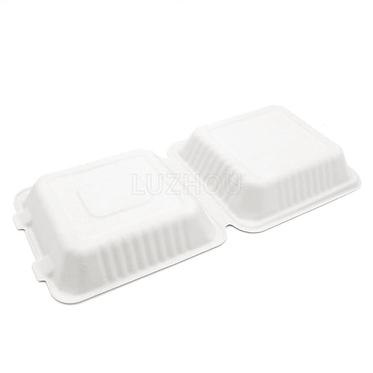8”-Sugar Cane Hinged Take-Out Container - 200/case